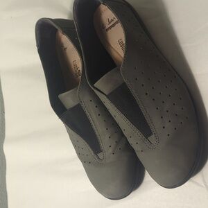 CLARKS Medora Gemma Slip-on Nubuck Loafer Grey